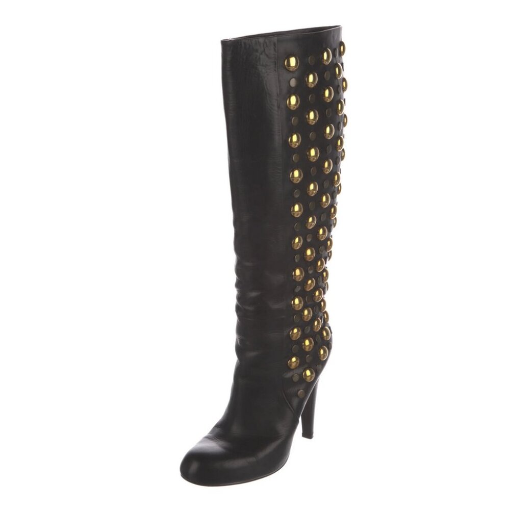 Gucci Leather Studded Accents Boots